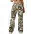 Wholesale Thick Women's Clothing Real Tree Jungle Print Women Workout Heavyweight Cotton Camo Joggers Women's Pants & Trousers