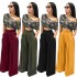 hot selling Wide Leg Plain Pants for ladies Baggy Fashion Street Wear Flare Stretch Women Pockets women's pants & trousers