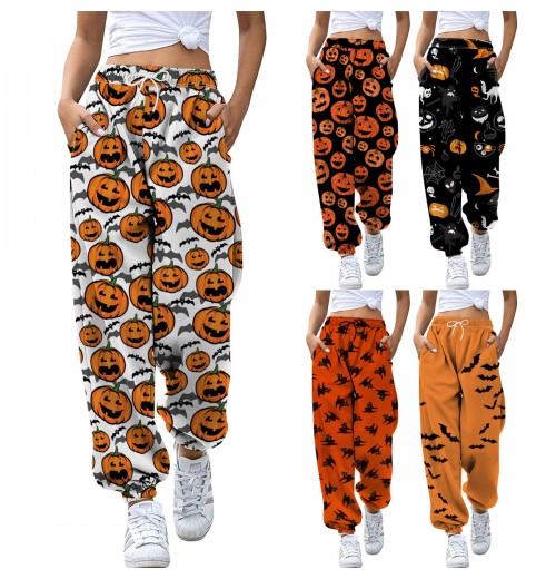 Halloween Pajama Pants Women halloween elements design Halloween Costumes Lounge Pants Trousers Women