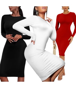 High Quality Women's Clothing Long Sleeve Dresses For Ladies Casual Dresses