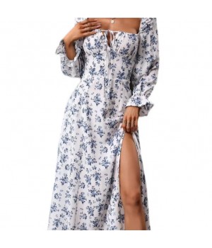 High Quality Cheap Price Boho Style Printed Dress Vintage Sleeves Casual Long Sleeve Dress