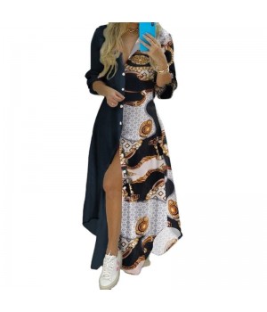 2024 New Design Popular European and American Women's Fashion Sexy Shirt Long Dress loose ladies evening dresses