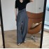 Wholesale 2023 Spring New European and American High Waist Straight Leg Wide Leg Loose Slim Fashion Casual Women's Pants