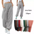 Clothing Manufacturer 320gsm French terry Cotton Stack Sweatpants plus size women's pants & trousers