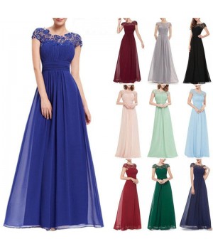 Women's Evening Party Long Elegant Lace Dress Bridesmaid Wedding Mother Of Bride Casual Dresses