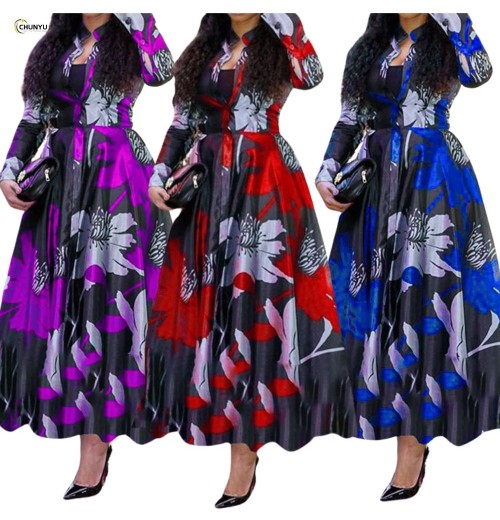 2024 Hot Style Spring dresses women lady elegant casual dresses long sleeve Swing Skirt With High Quality