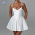 Custom Casual High Quality Fashion A Line Slip Luxury Sexy Ladies Women Summer Short White Corset Pleated Mini Dress