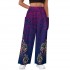 New Polynesian-Inspired Women's Plus Size Wide Leg Cargo Trousers with Pocket