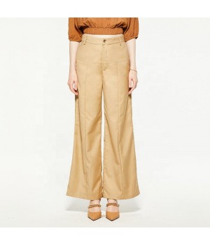 Custom Autumn New High Waist Pants Khaki Color Daily Pants Loose Relax Pants