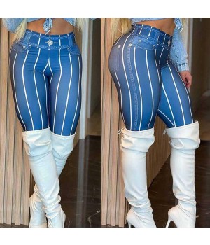 Casual Sexy Fashion New Streetwear Skinny Pants Women Clothing Color Blocking Patchwork Joggers Legging Women'S Pants & Trousers