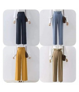 Cozy Winter Cotton Work Pants - New High-Waisted Business Casual Straight Leg Trousers