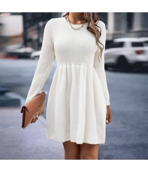 2024 Autumn And Winter Popular Women's Clothing Solid Color Women Casual Career Sweater Dress For Women