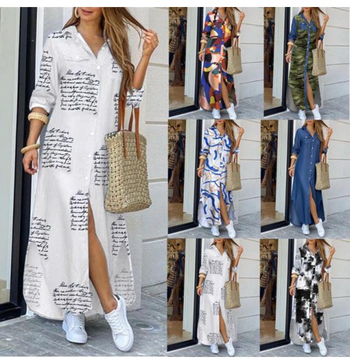 Top Selling Blouse Dress Spring Summer Fashion Casual Long Dress Plus Size Women'S Clothing S-5XL