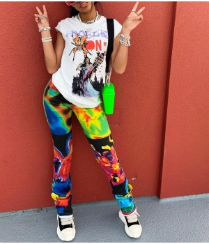 Hot Sale New Fashion Streetwear Casual Colorful Color Blocking Pants For Ladies Women's Pants & Trousers Women's Pants