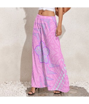 garments manufacturer customized on demand personality casual loose pants for ladies new design polynesian long pants for women