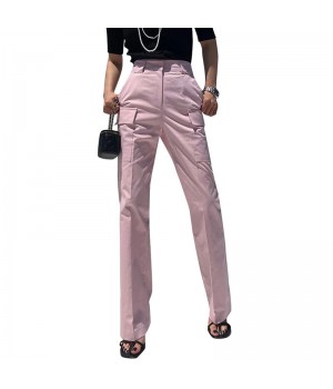 TWOTWINSTYLE Women's Pants Casual High Waist Minimalist Straight Pants For Ladies 2024New