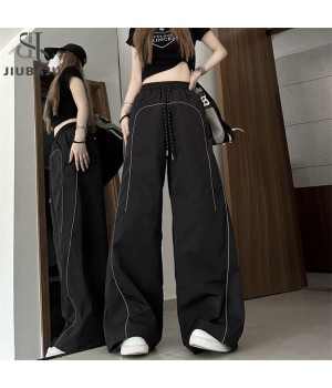 Y2K Casual Pants Women Streetwear Baggy Track Trousers Loose Hip Pop Wide Leg Pants