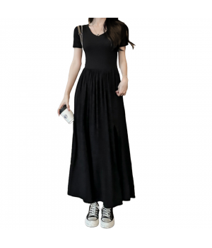 New Trend Summer Hot Sale Slim Black Dress Advanced Fabric Party Elegant Retro Style Dress