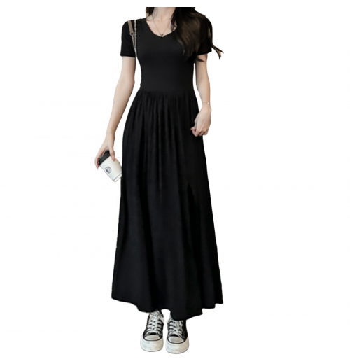 New Trend Summer Hot Sale Slim Black Dress Advanced Fabric Party Elegant Retro Style Dress