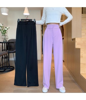 Women's trousers new 2020 new spring and autumn plus size drape high waist wide-leg pants women autumn casual mopping suit pants