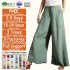 Custom Clothing Manufacturers Wholesale Pants Women's Loose Cotton And Linen Wide-Leg Trousers In Solid Colour