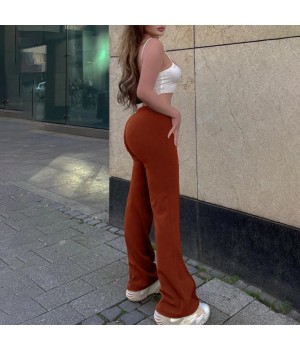 2024 spring and autumn wholesale straight casual pant wide leg Casual bell bottom pants women