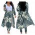 Spring & Autumn Women Leggings Polynesian plumeria flower 2 Pieces Set Women'S Pants & Trousers And Best Seller Cropped Cardigan