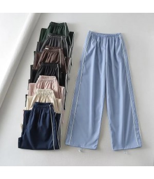 high waist casual loose wide leg pants elastic women's pants & trousers spring 2023 women clothing