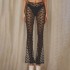 Peeqi D24PT002 Wholesale OED ODM 2024 Women Clothes Sexy Lace High Waist Flare Pants Women's Pants Trousers