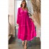 Autumn New Fashion Casual Shirred V-neck Elegant Long Sleeve Velvet Dress Women