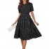 2024 Spring And Autumn Elegant And Stylish Casual Wave Dot Lace Printed Women's Dress