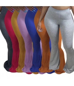 Stylish Plus-Size Women's Solid Color Flared Trousers