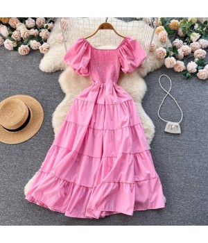 2023 Custom Dress Small MOQ Lady A line Vestidos Luxury Clothing Cotton Ruffles Dresses Elegant Women Summer Casual Maxi Dresses