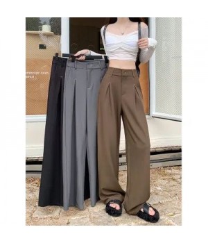 Retro vintage 2023 famous designer Work Business Casual High Waisted Dress Pants ladies formal uniform Trousers Office